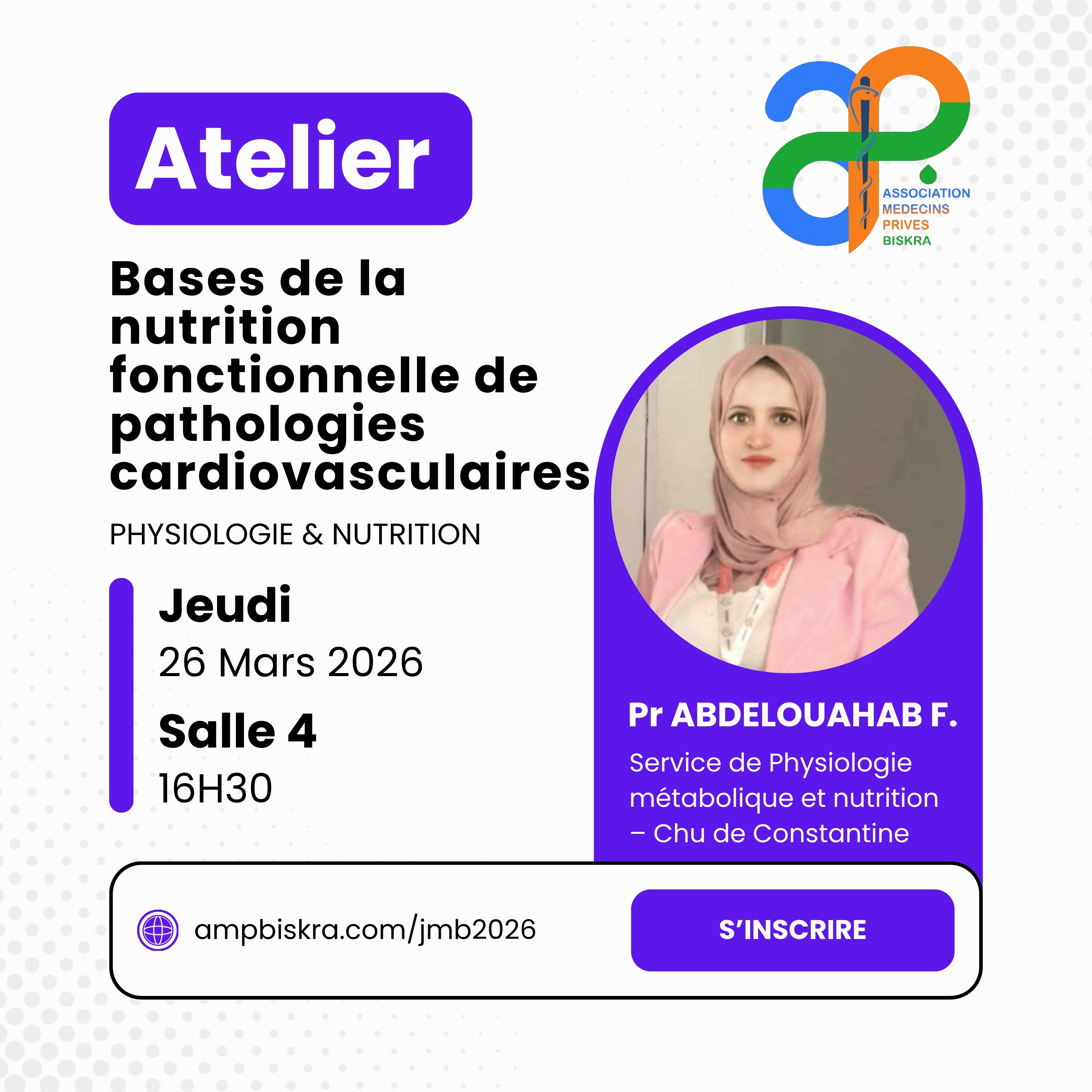 Atelier Bases de la nutrition fonctionnelle - Pr ABDELOUAHAB F.